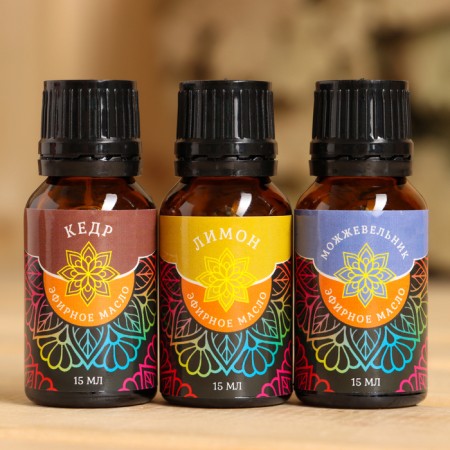 A set of essential oils "Detox" cedar, lemon, juniper 3x15 ml-1