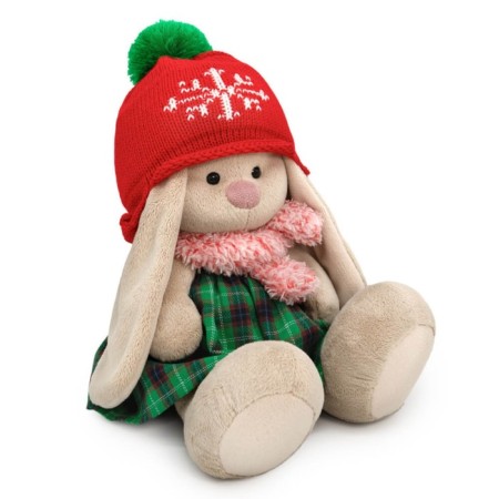 Soft toy "Bunny mi in a hat with a snowflake", 18 cm-1