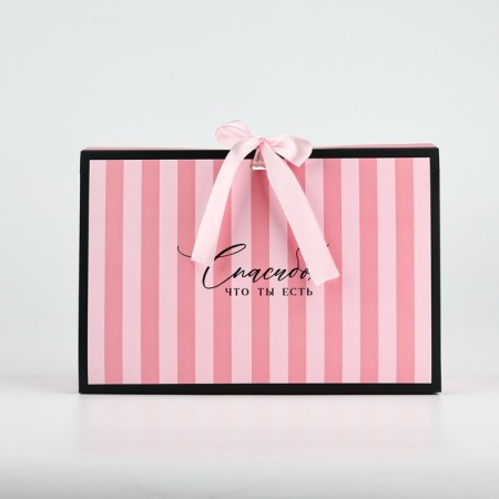 Folding box for flowers with the window “Thank you for being”, pink, 16 x 27 x 9 cm-2