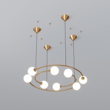 Suspended lamp with glass lactations BROOK, 5W, G9, 89x84x120 cm