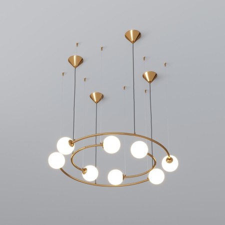 Suspended lamp with glass lactations BROOK, 5W, G9, 89x84x120 cm