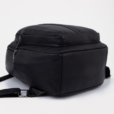 Women's backpack made of artificial leather with lightning, black color-2