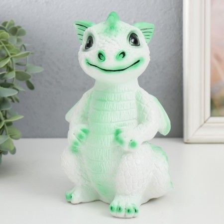 Figure "Dragon" 18x10x10 cm, white-green-5