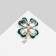 Brooch "Clover" multi-layer, white-green color in gold