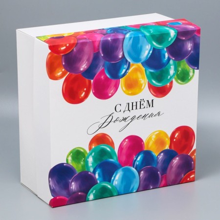 Cake box, confectionery packaging "Happy Birthday", 31 x 31 x 15 cm-1