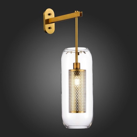 Sconces st. SL1048.301.01. Gerrit. 1x40 W, E14, 15x60 cm, brass color-2