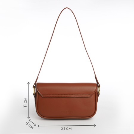 Female bag Textura, small size, brown color-2