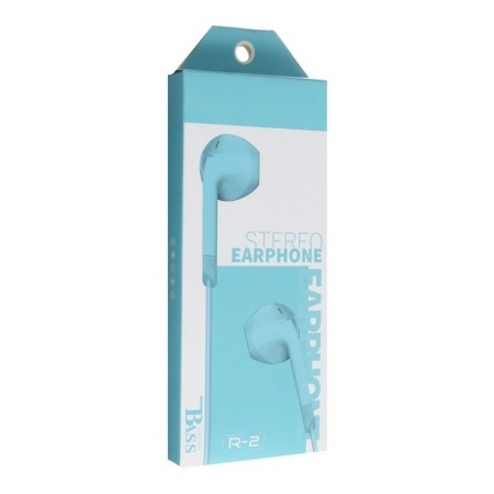 R-2 headphones, wired, inserts, microphone, 1 m, jack 3.5 mm, blue-4