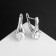 Earrings with rhinestones "Magic" bead in drop, white color in silver