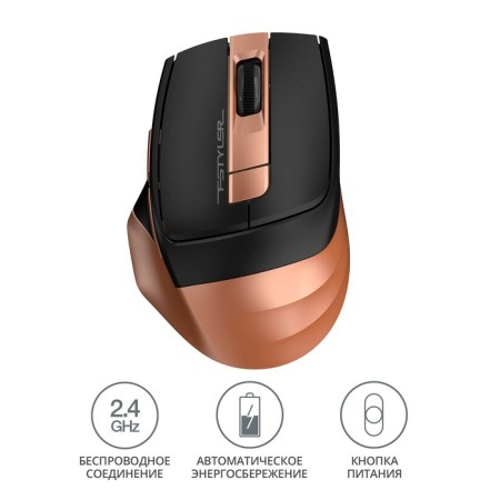 Mouse A4Tech FSTYLER FG35 Bronze/Black Optical (2000DPI) Wireless USB (6but)-1