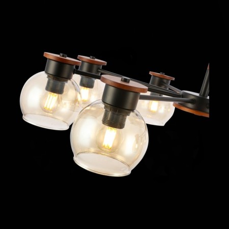 Ceiling EVOLUCE lamp. Sle108102-08. Rasco. 8x60 watts, E27, 78x78x35 cm, black color, dark tree-3