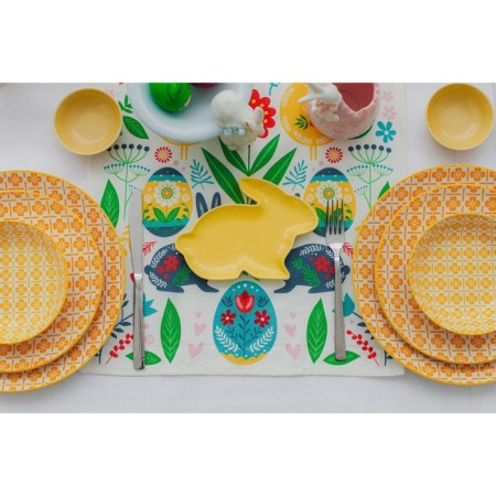 Ceramic Serving Dolyana "Cuties. Bunny ", 17.8 × 12.8 × 1.5 cm, yellow color-5