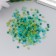 Glass beads 8/0 "Matte translucent. Melange bright green" 10 g