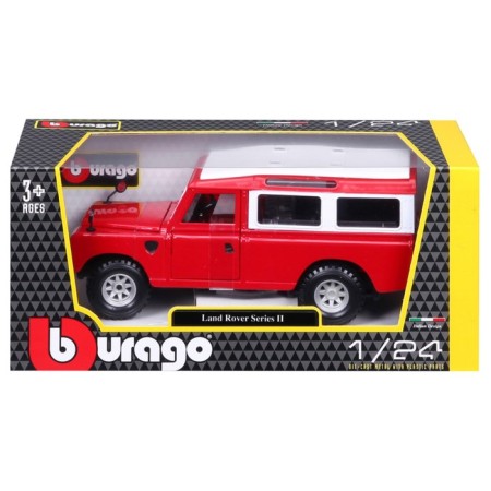 BBURAGO LAND Rover Series II, Die-Cast, 1:25, opening doors, red red-11