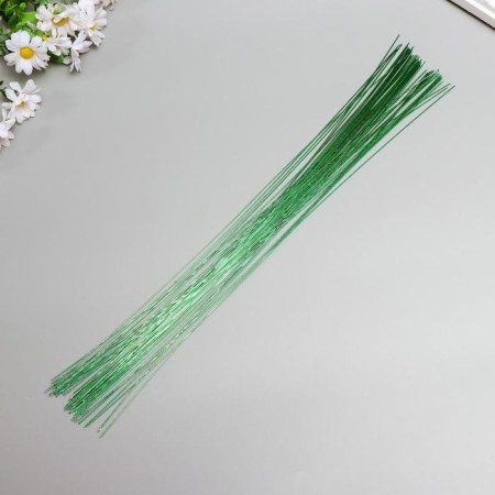 Wire for the manufacture of flowers "dark green chrome" length 40 cm section 0.7 mm