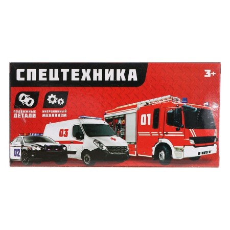 Metal machine "Fire Service", inertia, with plastic elements, mix-5