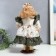 Doll Collectible Ceramics "Beatrice in a satin dress with roses" 30 cm
