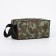 Cosmetic bag with zipper, green color/camouflage