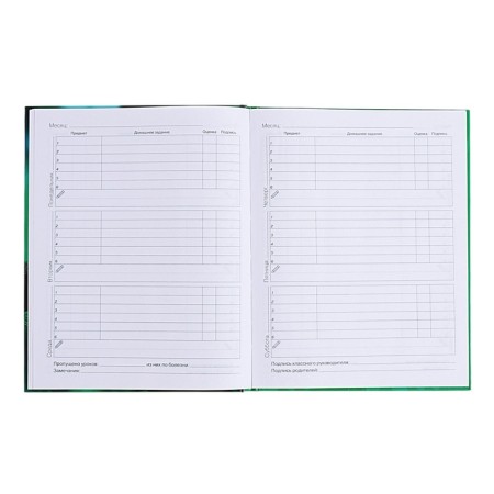 Diary for grades 1-4, solid cover "Drafting", glossy lamination, block 60g/m²-8