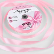 Satin tape, 20 mm × 91 ± 1 m, color pink No. 04