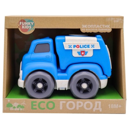 Eco-Mashinka Funky Toys "Police", Blue color, 18 cm-1