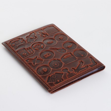 Cover for autoDocations and passports, brown color-7
