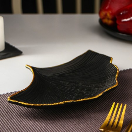 Broke dish "shell", 23 × 15 cm, black color-1