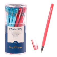Ballpoint handle FIRSTWRITE JOY, node 0.5 mm, blue ink, matte case Silk Touch, mix