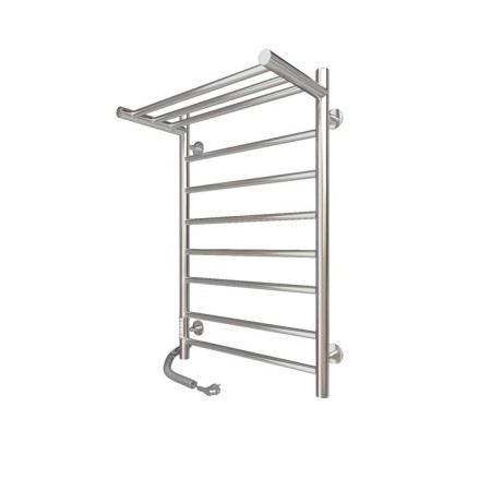 The electric heated towelputor "Sanprise" Aurora P8, 500x800 mm, with a shelf, left, chrome-1