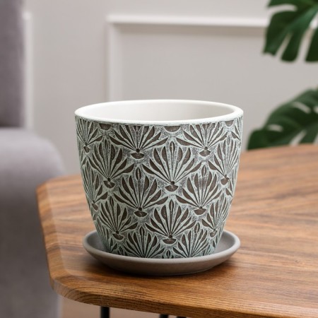 Flower Pot "Fan" turquoise bud No. 2 1.31 l