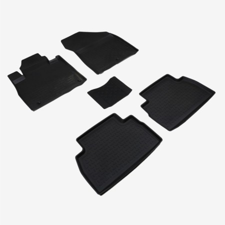 Rubber mats with high side for Hyundai Santa Fe IV, (5 seats), 2018-2020