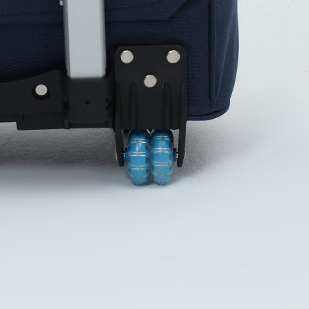 Road bag on wheels, external pocket, blue color-2