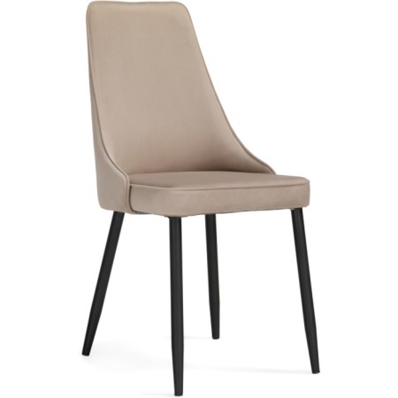 Stol on a metal frame Lana metal/velor, black/beige 57x50x99 cm