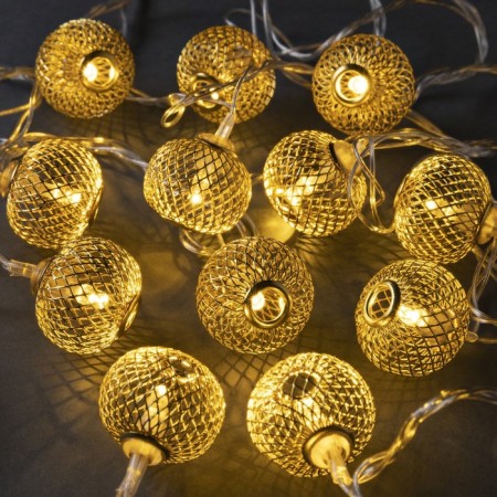 Garland “thread” 4 m with nozzles “ball mesh”, ip20, transparent thread, 20 LED, glow warm white, 8 modes, 220 V-2