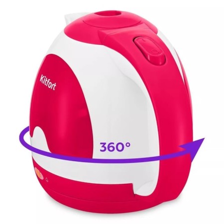 Electric ketter KitFort KT-6607-1, plastic, 1 l, 1300 W, white-red-4