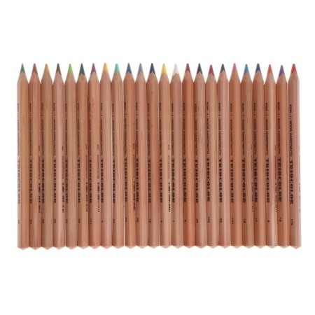 Thickened pencils Triocolor, 24 colors, three -sided-2