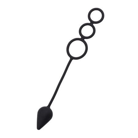Anal plug with the erection ring Erotist, silicone, black color-1