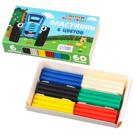 Plasticine 6 colors 60 g "Blue Tractor"-1