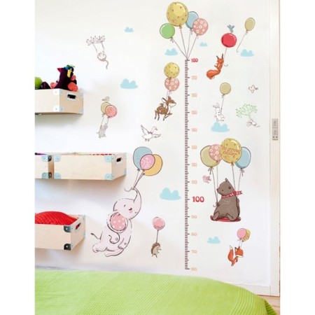 Plastic sticker interior rooster "Bill with balloons" 60x90 cm
