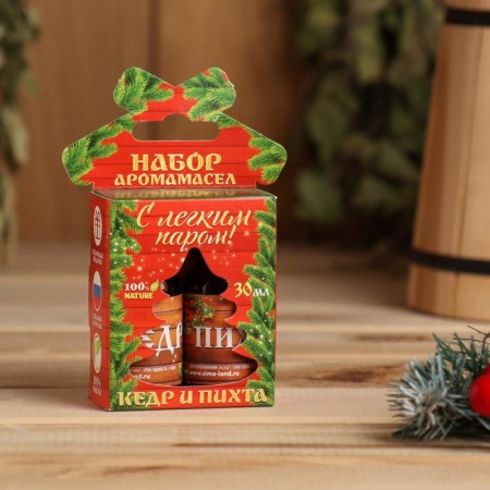 Set: 2 aroma mesh cedar and fir "with a light steam! Happy New Year"-2