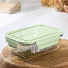 A container of heat -resistant glass with a cover and Freeze lid, 650 ml, 17.5 × 13 × 6 cm, color mix