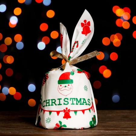 Polyethylene gift package with ears "garland", 13 x 22 cm