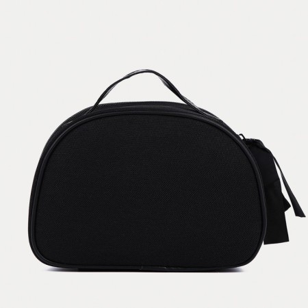 Cosmetic bag with a zipper, with a lining, black color-1