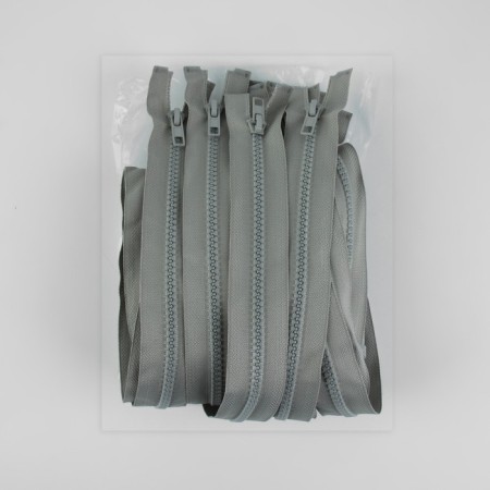 Lightning "Tractor", No. 5, detachable, automatic lock, 70 cm, light gray color-2