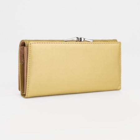 Women's wallet on magnets, yellow color-1