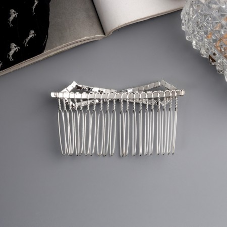 Hair crest "Medea" Bant angles, 8 × 4 cm, silver-1