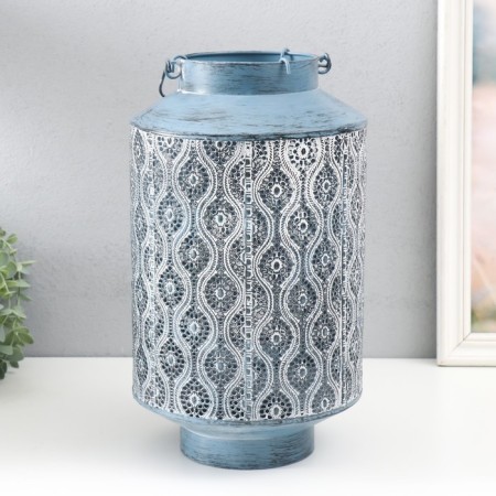 Summary metal per 1 candle "Arabica" d = 8.5 cm aged silver 19x34 cm-3