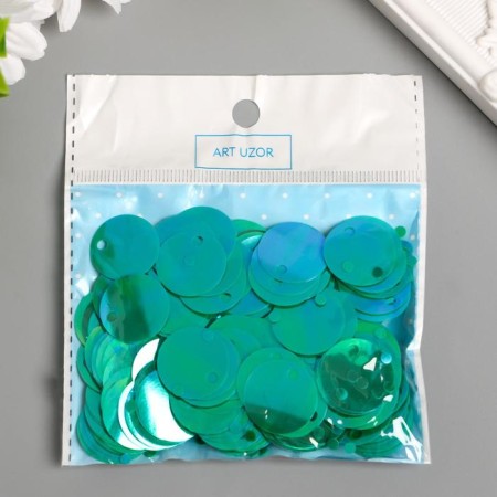 Sequins "circle" green set 30 g d = 2 cm-2