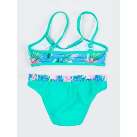 Bathing suit for girls, height 122-128 cm, green color-1