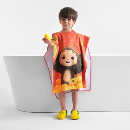Poveris towel children's terry "Cheburashka" 60x120 cm, 50% HL, 50% PE